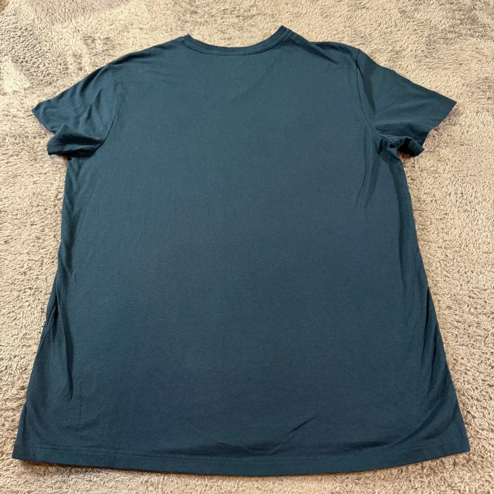 Goodfellow & Co Mens Lyndale Tee V-Neck T-Shirt Large Teal Cotton Blend